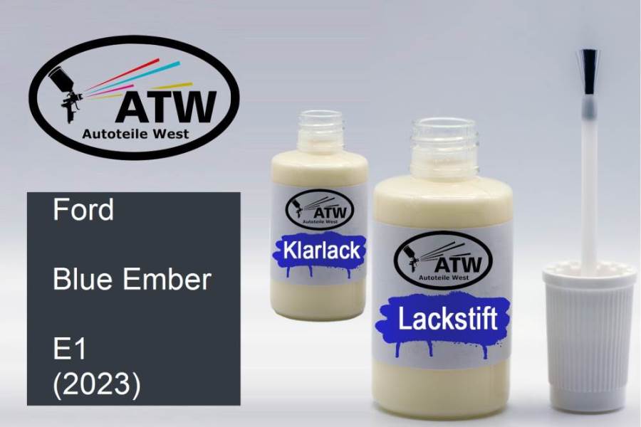 Ford, Blue Ember, E1 (2023): 20ml Lackstift + 20ml Klarlack - Set, von ATW Autoteile West.